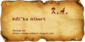 Kóka Albert névjegykártya