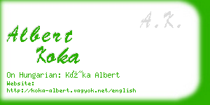 albert koka business card